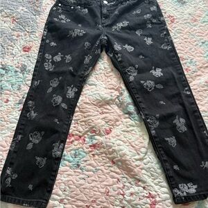 MICHAEL Michael Kors Black Floral Straight Leg Jeans